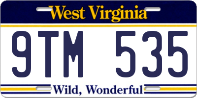 WV license plate 9TM535