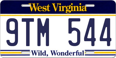 WV license plate 9TM544