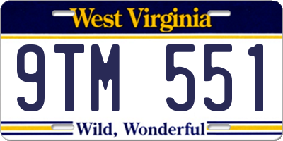 WV license plate 9TM551