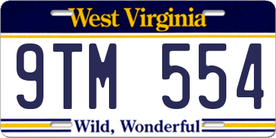 WV license plate 9TM554