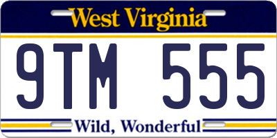 WV license plate 9TM555