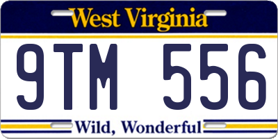 WV license plate 9TM556