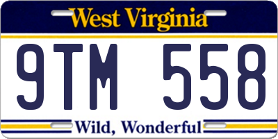 WV license plate 9TM558