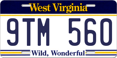 WV license plate 9TM560