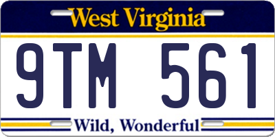 WV license plate 9TM561