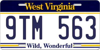 WV license plate 9TM563