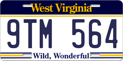 WV license plate 9TM564
