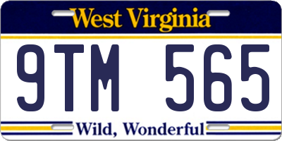 WV license plate 9TM565