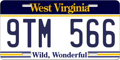 WV license plate 9TM566