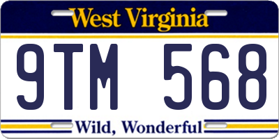 WV license plate 9TM568