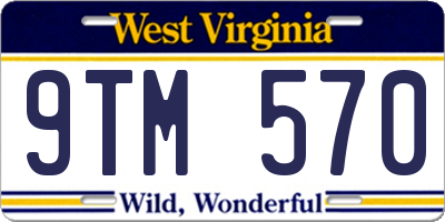 WV license plate 9TM570