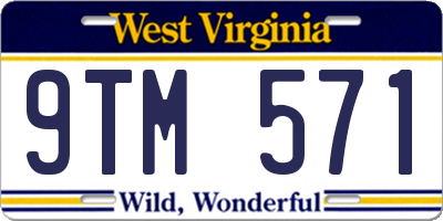 WV license plate 9TM571
