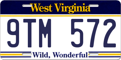 WV license plate 9TM572