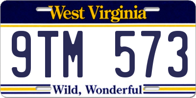 WV license plate 9TM573