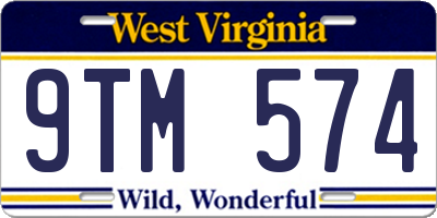 WV license plate 9TM574
