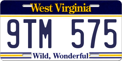 WV license plate 9TM575