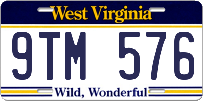 WV license plate 9TM576