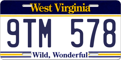 WV license plate 9TM578