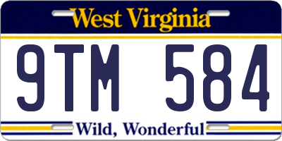 WV license plate 9TM584