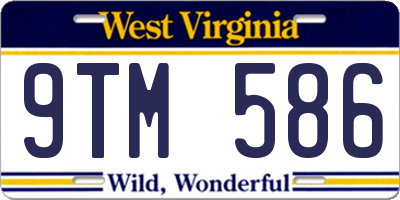 WV license plate 9TM586