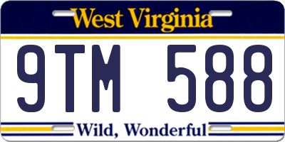 WV license plate 9TM588