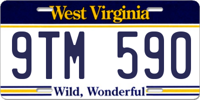 WV license plate 9TM590