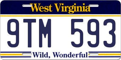 WV license plate 9TM593