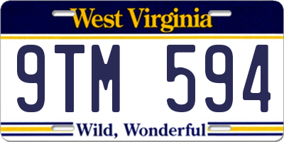 WV license plate 9TM594
