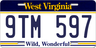 WV license plate 9TM597