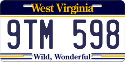 WV license plate 9TM598