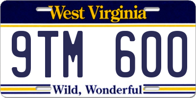 WV license plate 9TM600