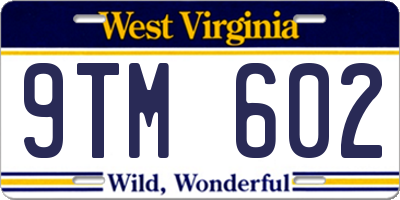 WV license plate 9TM602