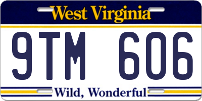 WV license plate 9TM606