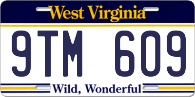 WV license plate 9TM609