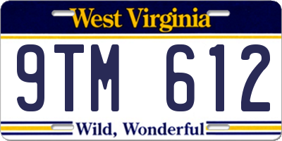 WV license plate 9TM612