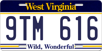 WV license plate 9TM616