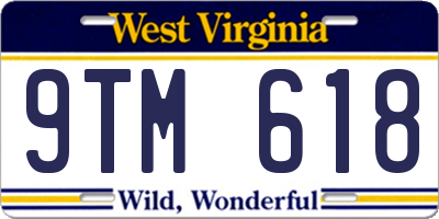 WV license plate 9TM618