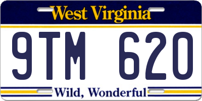 WV license plate 9TM620
