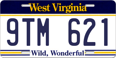 WV license plate 9TM621