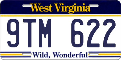 WV license plate 9TM622