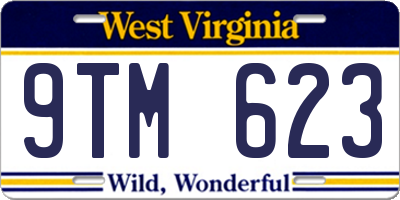 WV license plate 9TM623