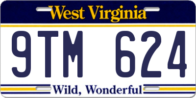 WV license plate 9TM624