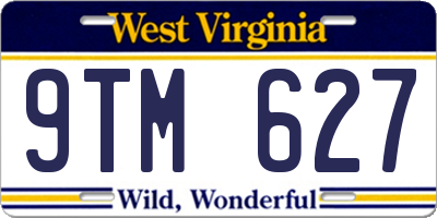 WV license plate 9TM627