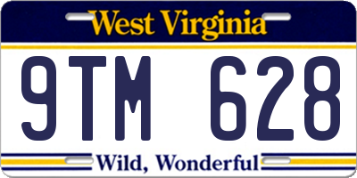 WV license plate 9TM628