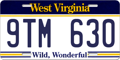 WV license plate 9TM630