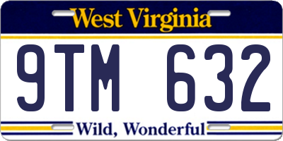 WV license plate 9TM632