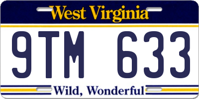 WV license plate 9TM633