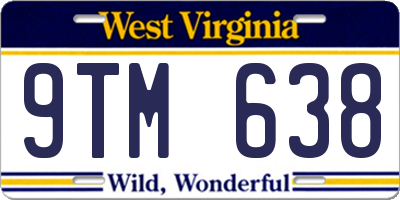WV license plate 9TM638