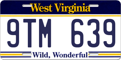 WV license plate 9TM639