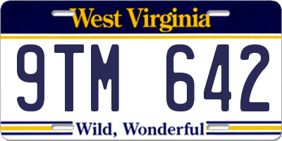 WV license plate 9TM642
